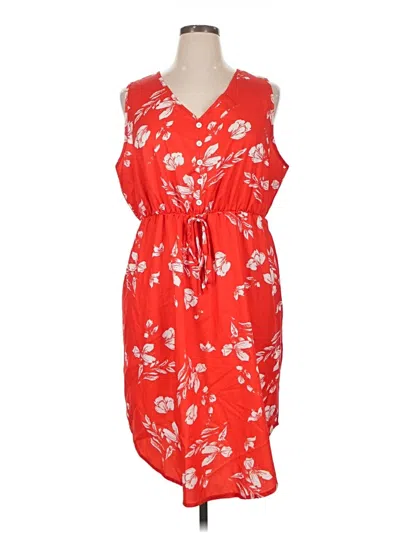 Pre-owned Shein Curve Casual Dress In Red