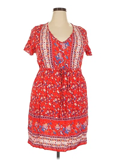 Pre-owned Shein Curve Casual Dress In Red