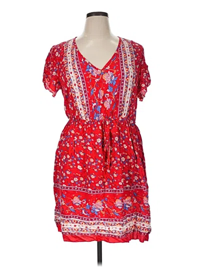 Pre-owned Shein Curve Casual Dress In Red