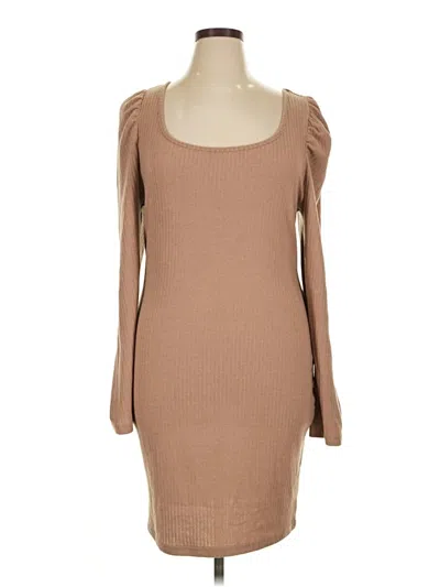 Pre-owned Shein Curve Casual Dress In Tan