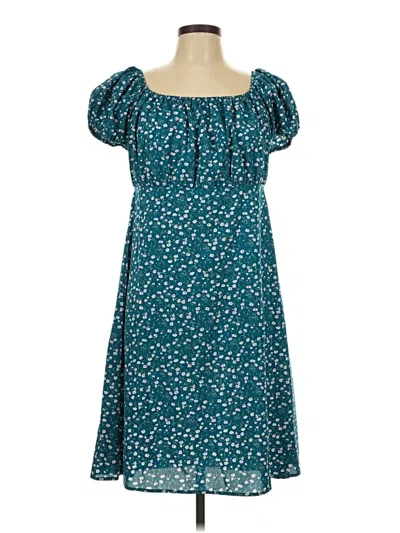 Pre-owned Shein Curve Casual Dress In Teal