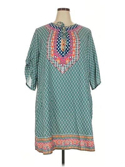 Pre-owned Shein Curve Casual Dress In Teal