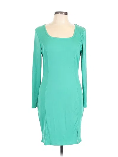 Pre-owned Shein Curve Casual Dress In Teal