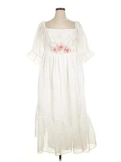 Pre-owned Shein Curve Casual Dress In White