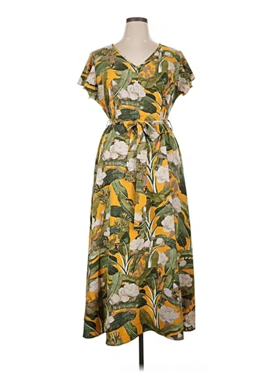 Pre-owned Shein Curve Casual Dress In Yellow