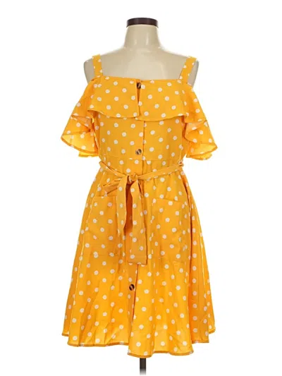 Pre-owned Shein Curve Casual Dress In Yellow