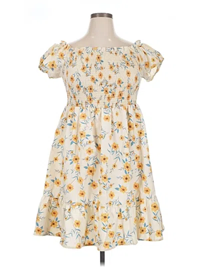 Pre-owned Shein Curve Casual Dress In Yellow