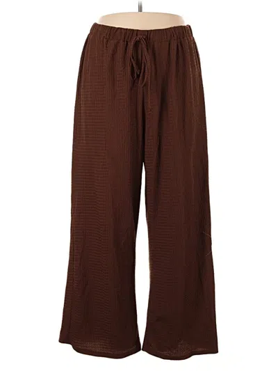 Pre-owned Shein Curve Casual Pants In Brown