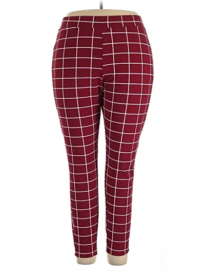 Pre-owned Shein Curve Casual Pants In Burgundy