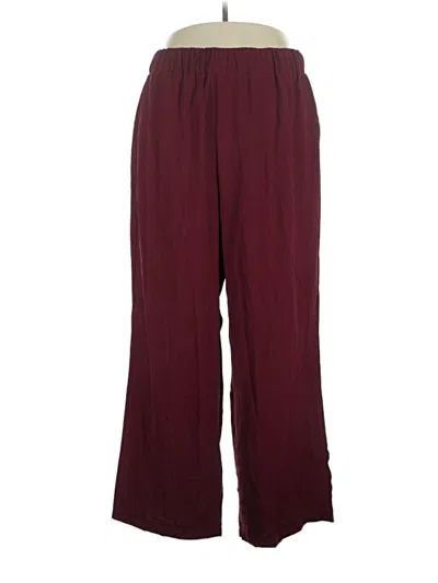 Pre-owned Shein Curve Casual Pants In Burgundy