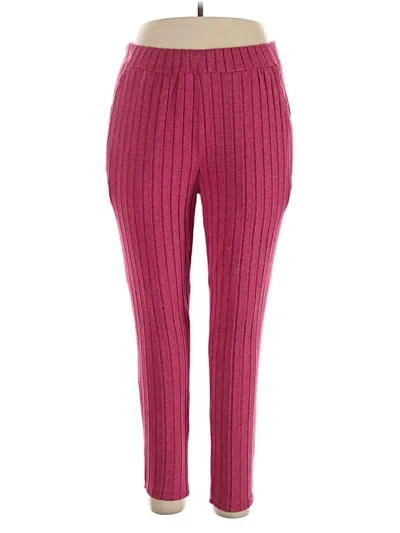 Pre-owned Shein Curve Casual Pants In Burgundy
