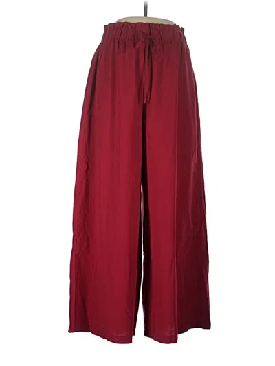 Pre-owned Shein Curve Casual Pants In Burgundy