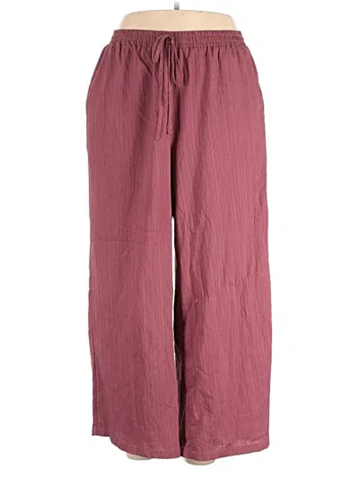 Pre-owned Shein Curve Casual Pants In Burgundy