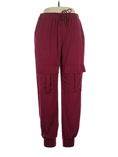 Pre-owned Shein Curve Casual Pants In Burgundy