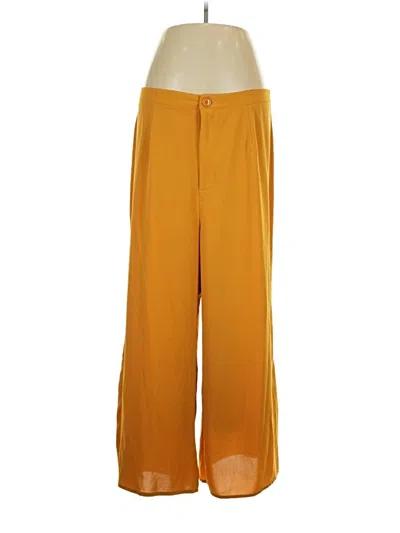 Pre-owned Shein Curve Casual Pants In Yellow