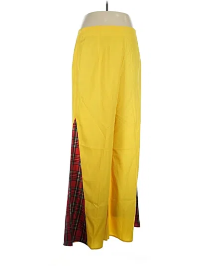 Pre-owned Shein Curve Casual Pants In Yellow