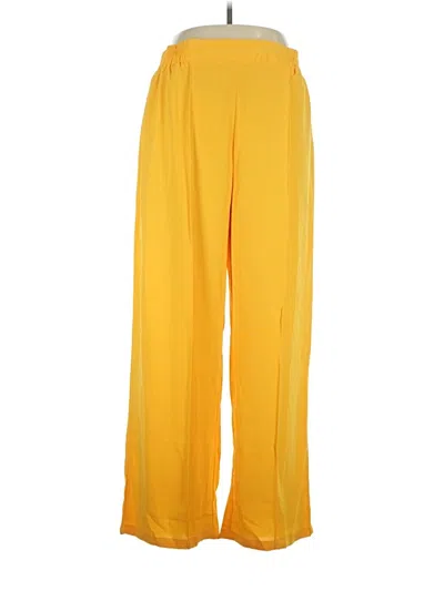 Pre-owned Shein Curve Casual Pants In Yellow
