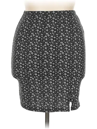 Pre-owned Shein Curve Casual Skirt In Black