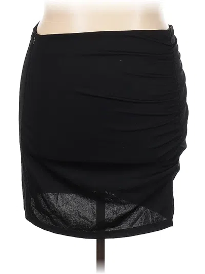 Pre-owned Shein Curve Casual Skirt In Black