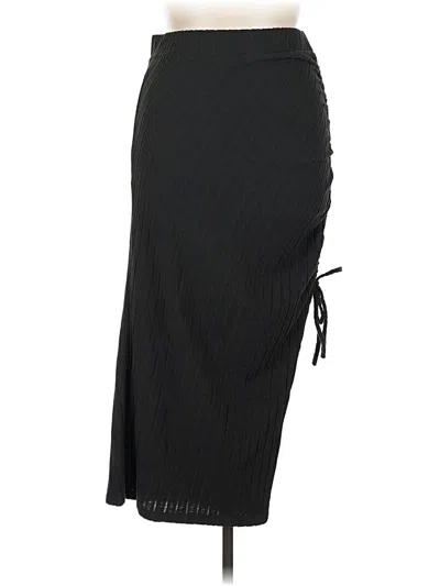 Pre-owned Shein Curve Casual Skirt In Black