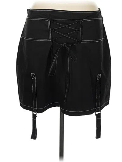 Pre-owned Shein Curve Casual Skirt In Black
