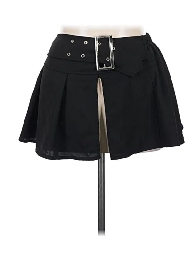 Pre-owned Shein Curve Casual Skirt In Black