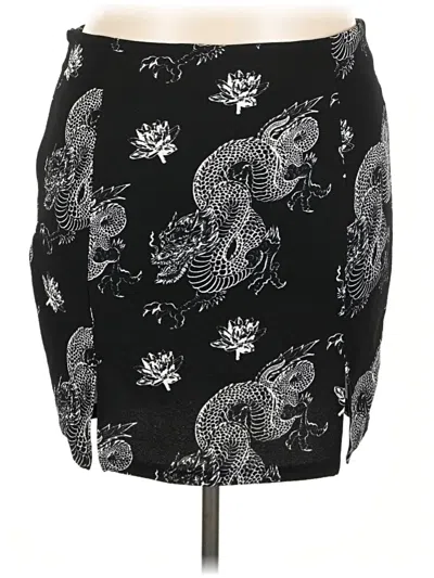 Pre-owned Shein Curve Casual Skirt In Black