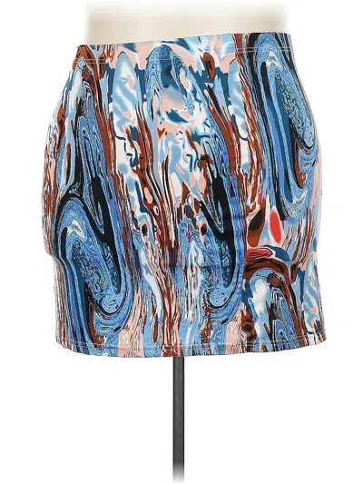 Pre-owned Shein Curve Casual Skirt In Blue