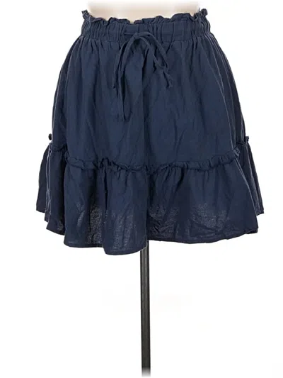 Pre-owned Shein Curve Casual Skirt In Blue