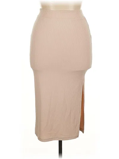 Pre-owned Shein Curve Casual Skirt In Brown
