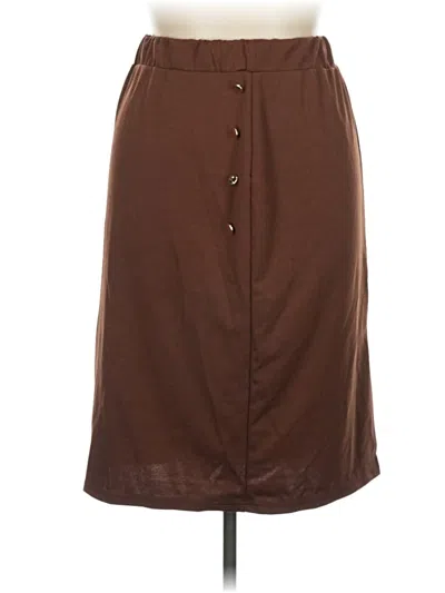 Pre-owned Shein Curve Casual Skirt In Brown