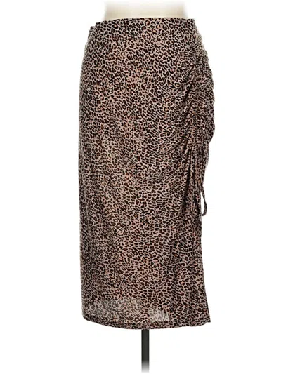 Pre-owned Shein Curve Casual Skirt In Brown