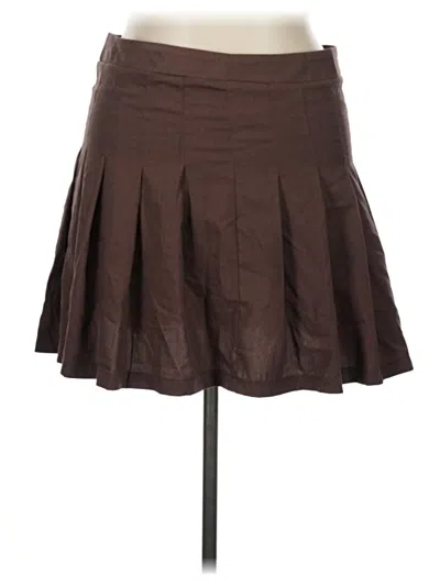 Pre-owned Shein Curve Casual Skirt In Brown