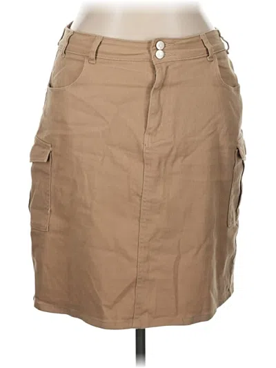 Pre-owned Shein Curve Casual Skirt In Brown