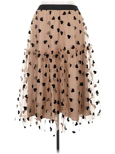 Pre-owned Shein Curve Casual Skirt In Brown