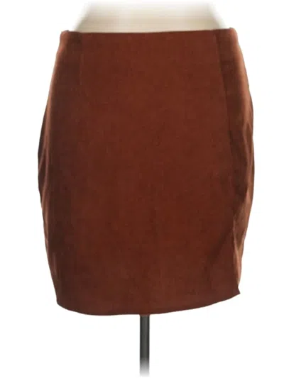 Pre-owned Shein Curve Casual Skirt In Brown