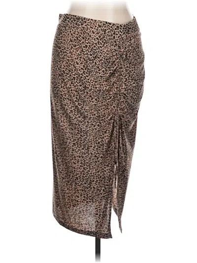 Pre-owned Shein Curve Casual Skirt In Brown