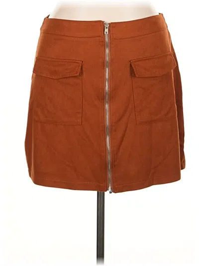 Pre-owned Shein Curve Casual Skirt In Brown