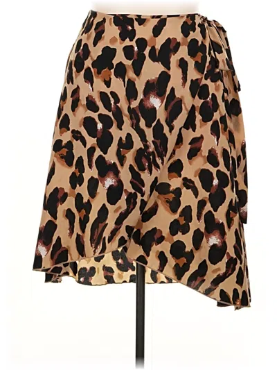 Pre-owned Shein Curve Casual Skirt In Brown