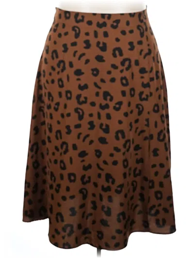 Pre-owned Shein Curve Casual Skirt In Brown