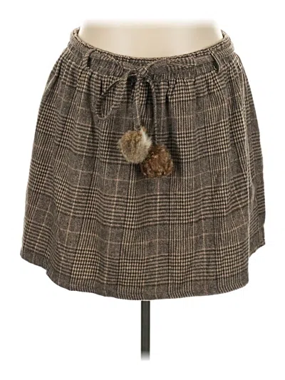 Pre-owned Shein Curve Casual Skirt In Brown
