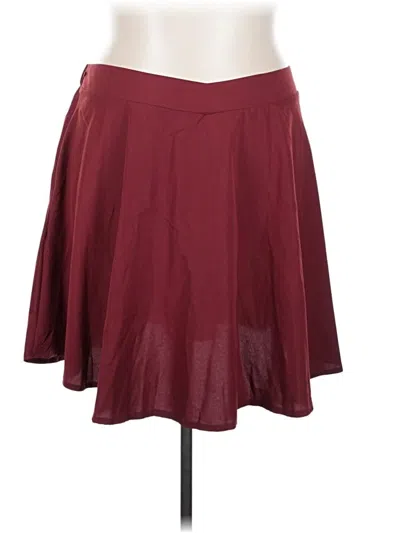 Pre-owned Shein Curve Casual Skirt In Burgundy