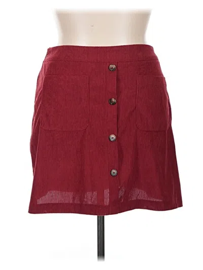Pre-owned Shein Curve Casual Skirt In Burgundy