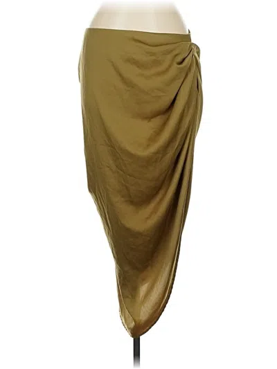 Pre-owned Shein Curve Casual Skirt In Gold