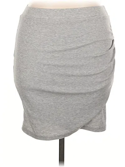 Pre-owned Shein Curve Casual Skirt In Gray