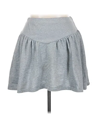Pre-owned Shein Curve Casual Skirt In Gray