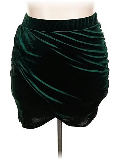 Pre-owned Shein Curve Casual Skirt In Green