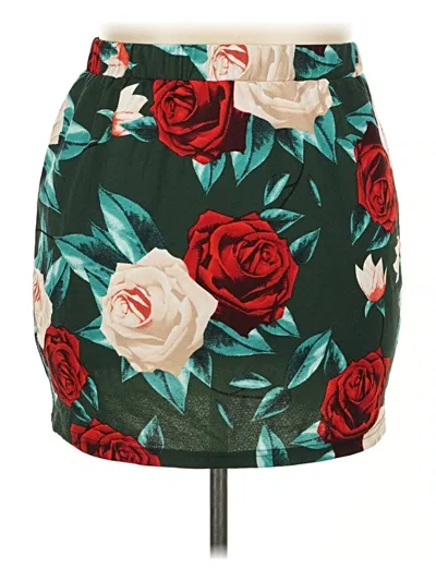 Pre-owned Shein Curve Casual Skirt In Green