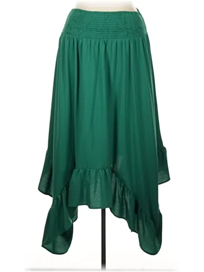 Pre-owned Shein Curve Casual Skirt In Green