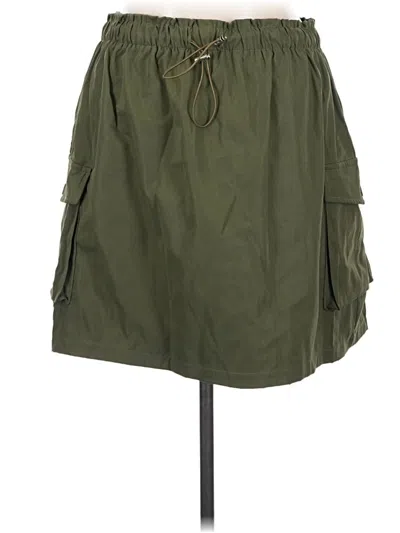 Pre-owned Shein Curve Casual Skirt In Green